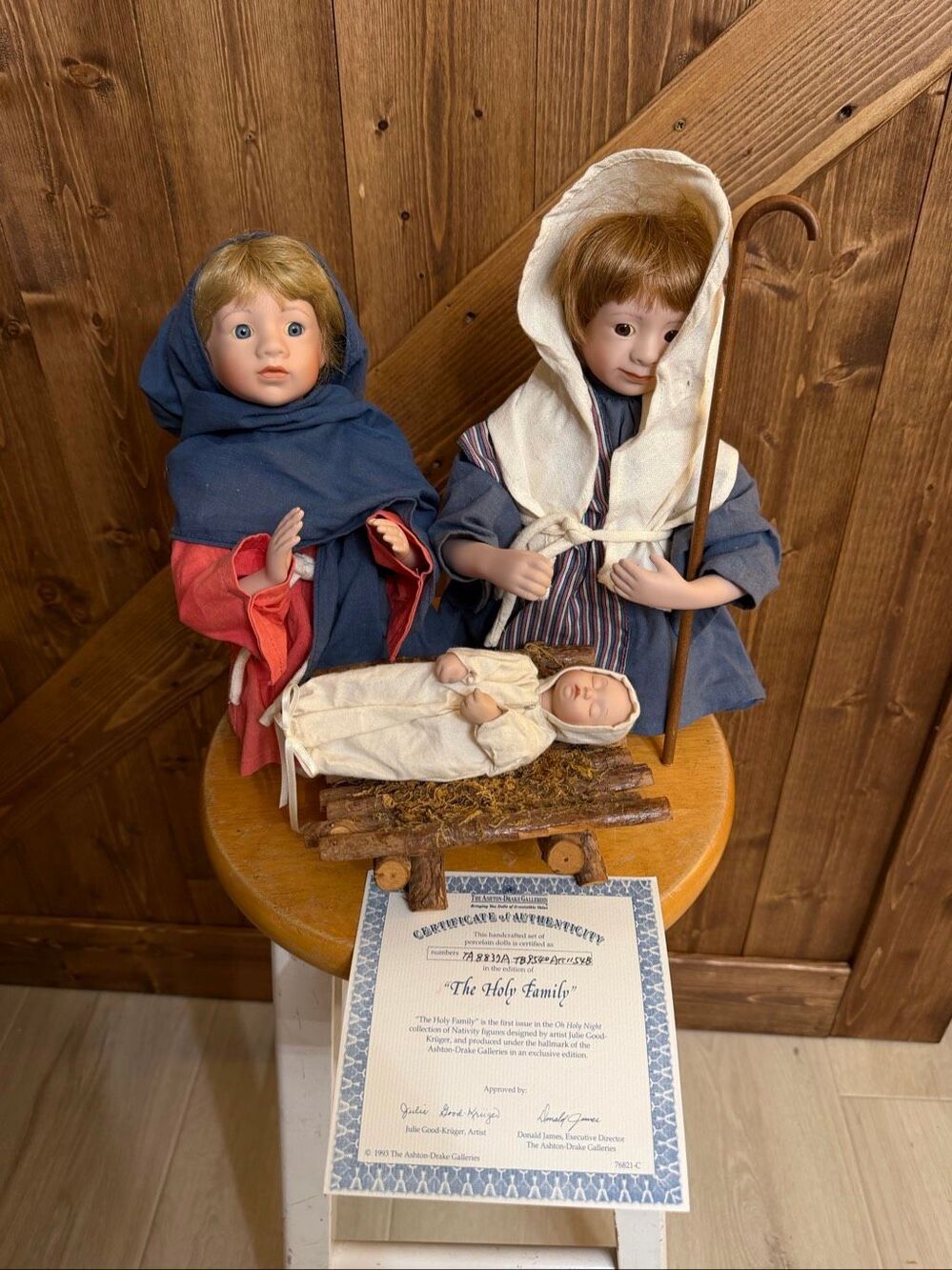 Ashton-Drake Galleries “The Holy Family” Porcelain Nativity Doll Set (7954)